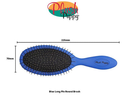 Blue Long Pin Round Tip Brush Pro Grooming Brush