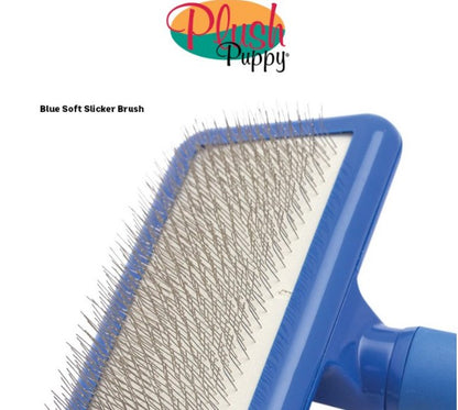 Blue Slicker Brush Soft - pro grooming brush