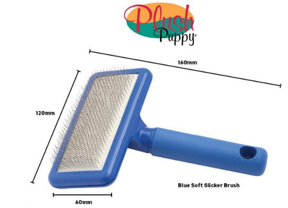 Blue Slicker Brush Soft - pro grooming brush