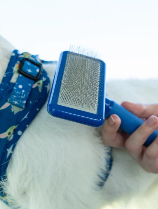 Blue Slicker Brush Soft - pro grooming brush