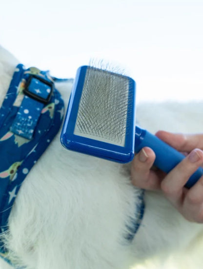 Blue Slicker Brush Soft - pro grooming brush