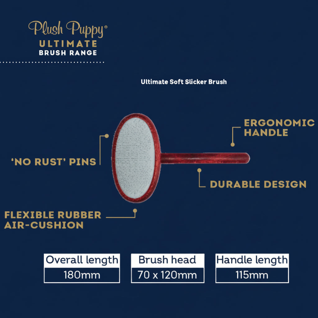 Plush Puppy Ultimate Soft Slicker Brush – Profesjonell Grooming-børste