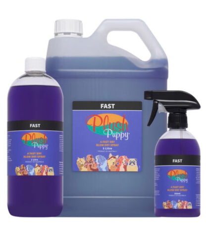 Plush Puppy FAST Blow Dry Spray – Halver Tørketiden for Hundepels