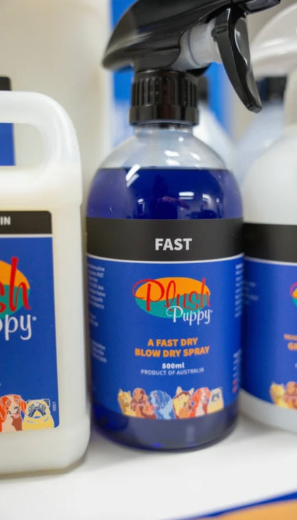 Plush Puppy FAST Blow Dry Spray – Halver Tørketiden for Hundepels