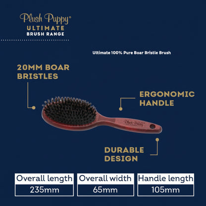 Plush Puppy Ultimate Pure Black Boar Bristle Brush